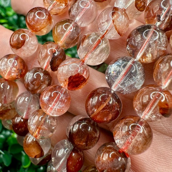 High Quality Natural Fire Quartz 9mm Beaded Bracelet - Picture 8 of 9